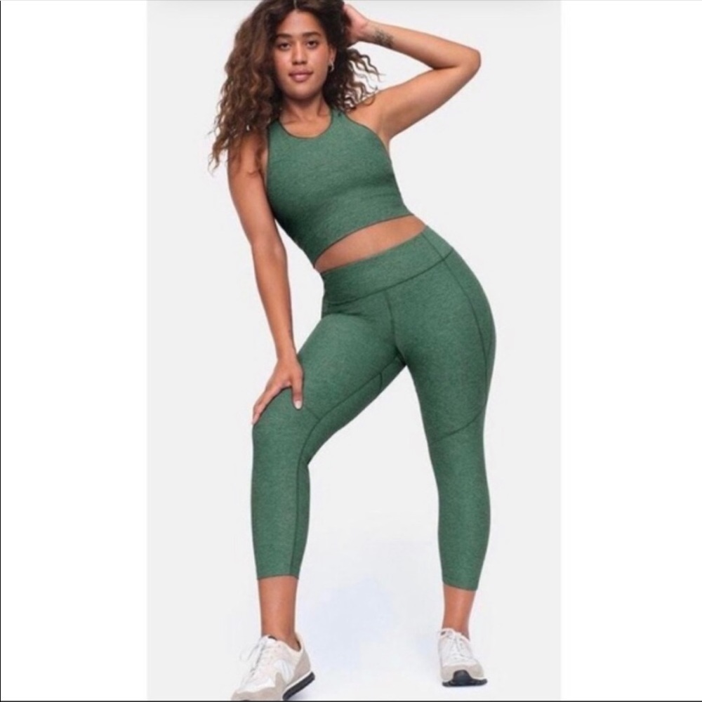 Outdoor Voices Warmup Crop Leggings Green Small